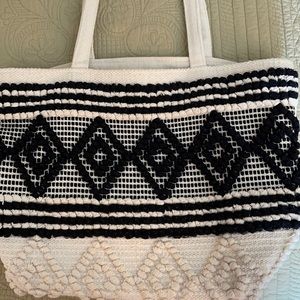 Black and white tote bag